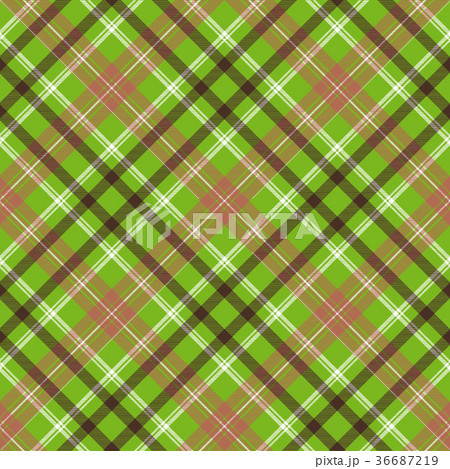 Green brown plaid fabric texture seamless pattern 36687219