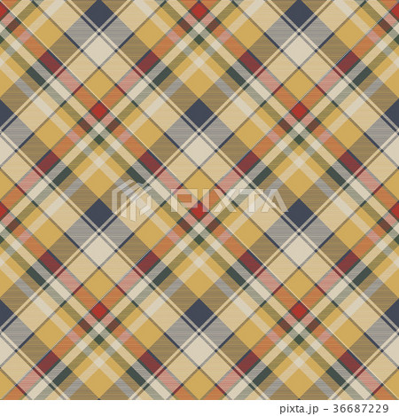 Yellow plaid check fabric texture seamless pattern 36687229