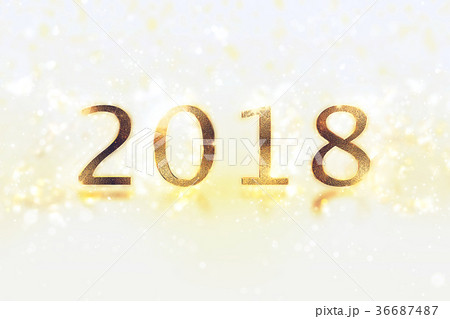 Happy New Year Banner with 2018 Numbers  36687487