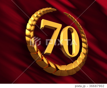 Anniversary Golden Laurel Wreath And Numeral 70 On 36687902