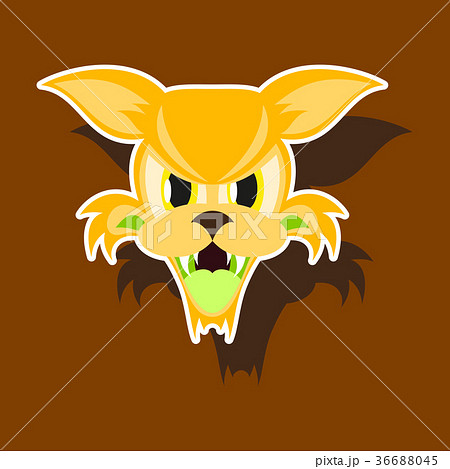 paper sticker on theme angry cat animal 36688045