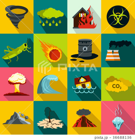Natural Disaster Icons Natural Disaster Icons, Illustration Stock