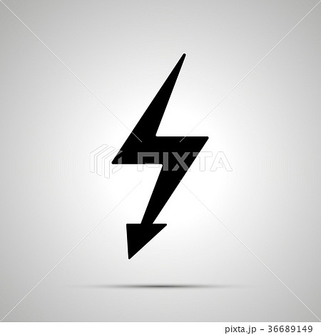 Electricity symbol, simple black power icon 36689149