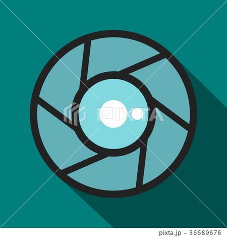 Camera aperture icon, flat style 36689676