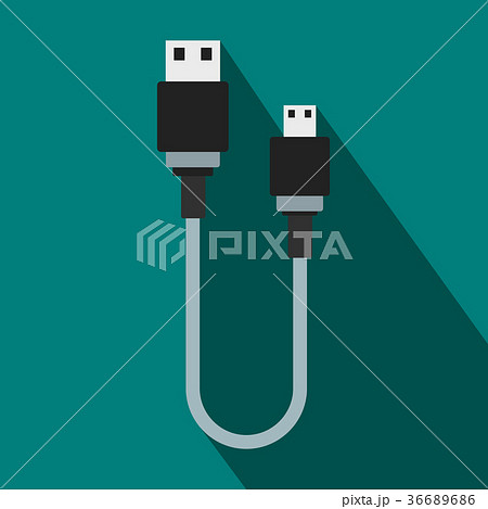 USB cable icon, flat style 36689686