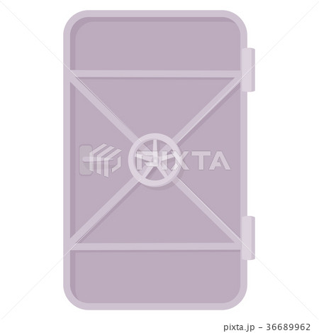 Iron ship door with lock wheel icon  36689962