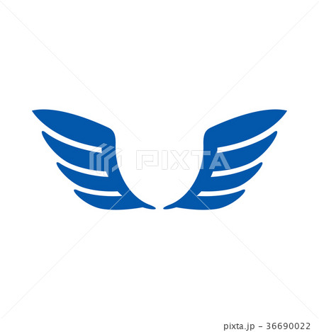 A pair of blue wings icon, simple style 36690022