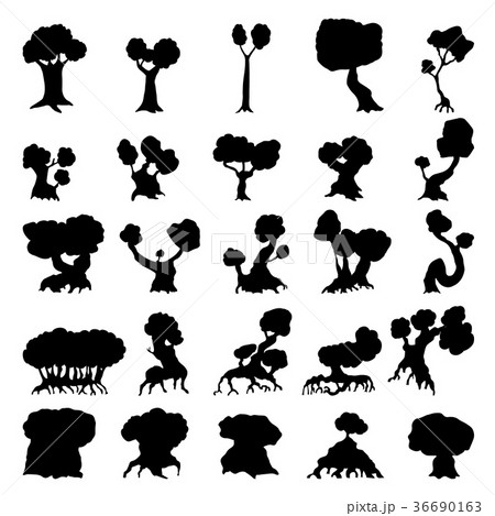 Trees silhouettes set Trees silhouettes set 36690163