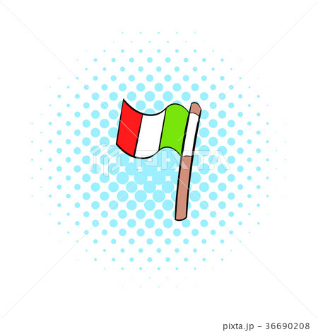 Italy flag icon, comics style 36690208