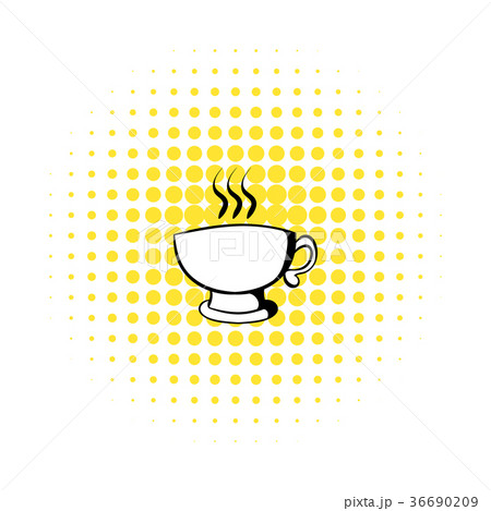 Cup of coffee or tea icon, comics style  36690209
