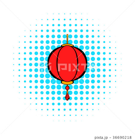 Red chinese lantern icon, comics style 36690218
