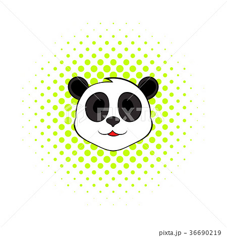 Panda bear head icon, comics style  36690219
