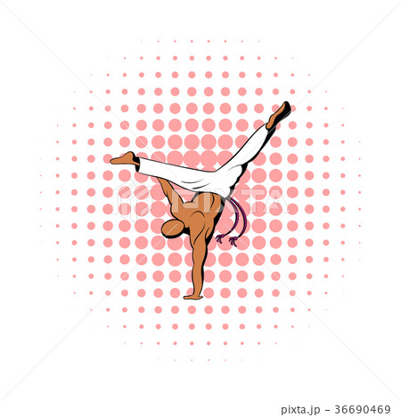 Capoeira dancer icon, comics style 36690469