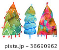 Christmas tree. Watercolor painting. 36690962