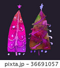 Watercolor Christmas tree isolated. 36691057
