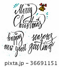Set of greetings hand-lettering cards 36691151