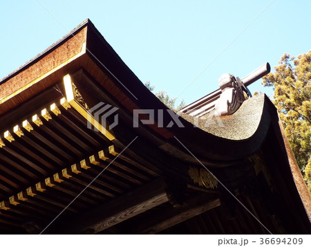 格の高い社寺の屋根は檜皮葺が多い 36694209