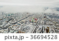 aerial view of winter city 36694528