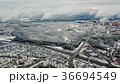 aerial view of winter city 36694549