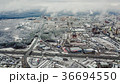 aerial view of winter city 36694550