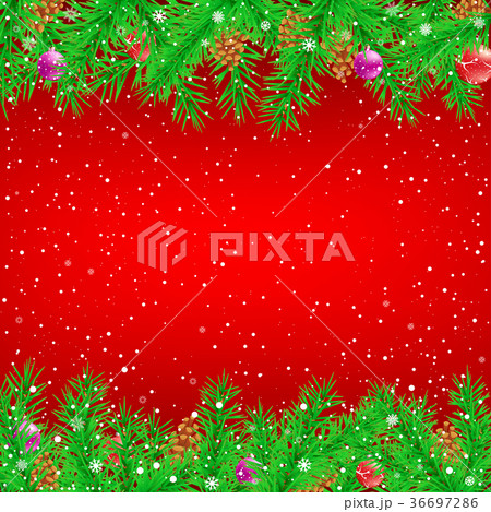 Spruce branch red Christmas background Spruce branch red Christmas background 36697286