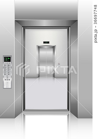 Realistic elevator in office building 36697748