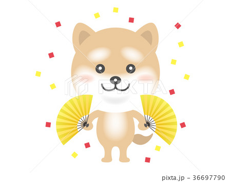 扇子を持った犬 扇子を持った犬 36697790