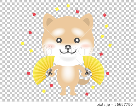 扇子を持った犬 扇子を持った犬 36697790