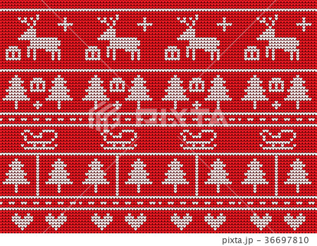 Christmas knit pattern vector design  36697810