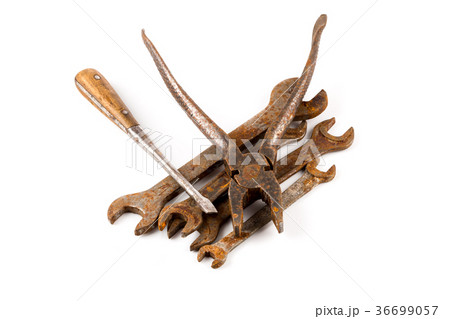 Old rusty tools isolated Old rusty tools isolated 36699057