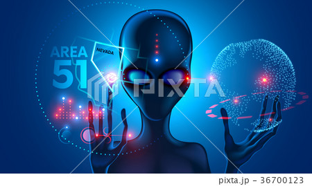 Extraterrestrial alien shows on the virtual map of 36700123