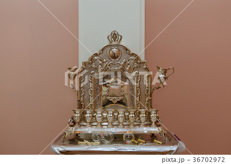Jewish holiday hannukah symbols - menorah 36702972