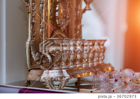 Jewish holiday hannukah symbols - menorah 36702973