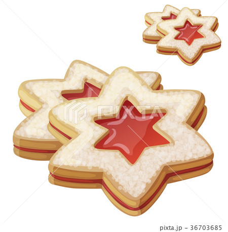Jam filled cookies. Cartoon vector illustration 36703685