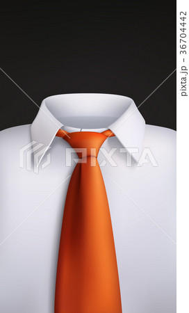 white shirt orange tie on black 36704442
