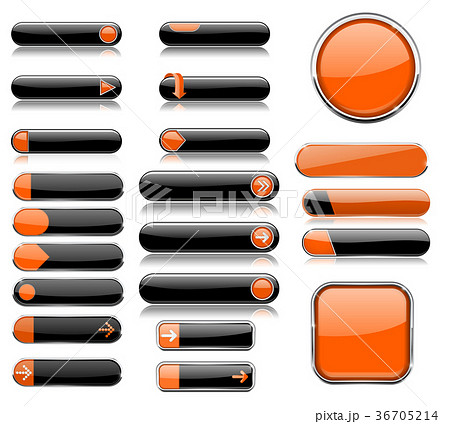 Black and orange menu buttons. Interface elements Black and orange menu buttons. Interface elements 36705214