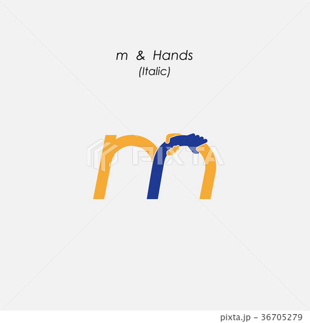 m - Letter abstract icon & hands logo design m - Letter abstract icon & hands logo design 36705279