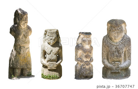 Ancient kurgan stelae isolated on white background Ancient kurgan stelae isolated on white background 36707747