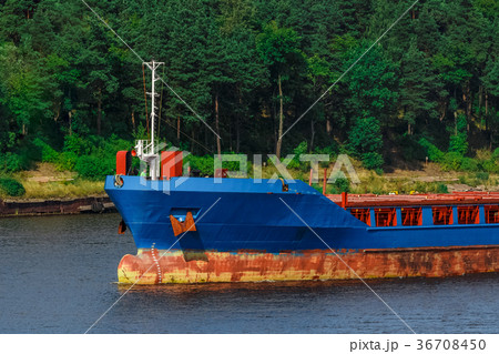 Blue cargo ship Blue cargo ship 36708450