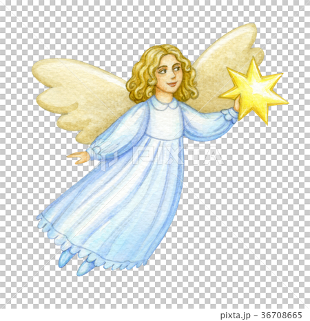 Watercolor christmas angel. Watercolor christmas angel. 36708665