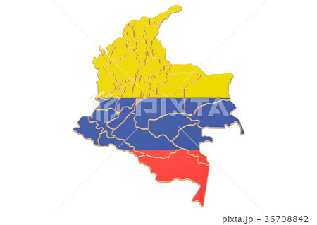 Map of Colombia, 3D rendering 36708842