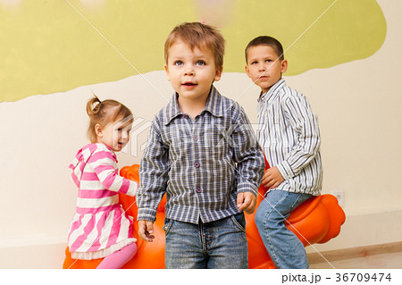 Children on the rocking seesaw Children on the rocking seesaw 36709474