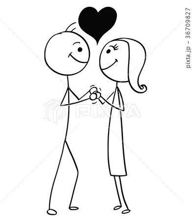 Vector Stick Man Cartoon of Man and Woman in Love - Stock Illustration  [36709827] - PIXTA