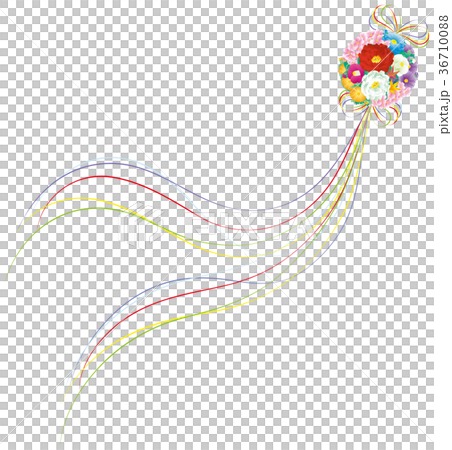 花の薬玉　和風素材 36710088
