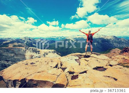 Traveler on mountain top Traveler on mountain top 36713361