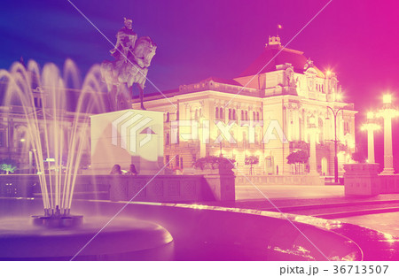 Night view of Union Square in Oradea 36713507