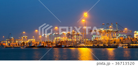 night panorama of seaport night panorama of seaport 36713520
