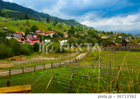 Landscape of romanian village Sadova 36713562