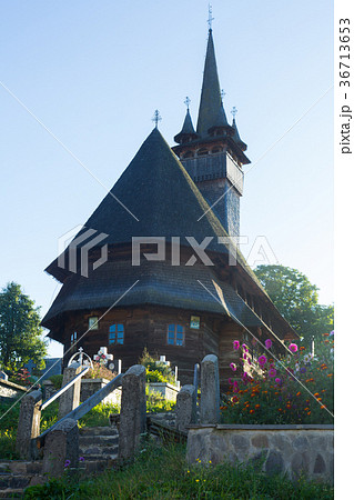 Image of wooden Biserica Sf. Nicolae in Maramures Image of wooden Biserica Sf. Nicolae in Maramures 36713653