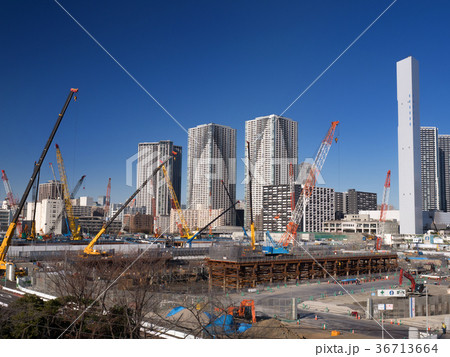 晴海埠頭の工事現場 晴海埠頭の工事現場 36713664